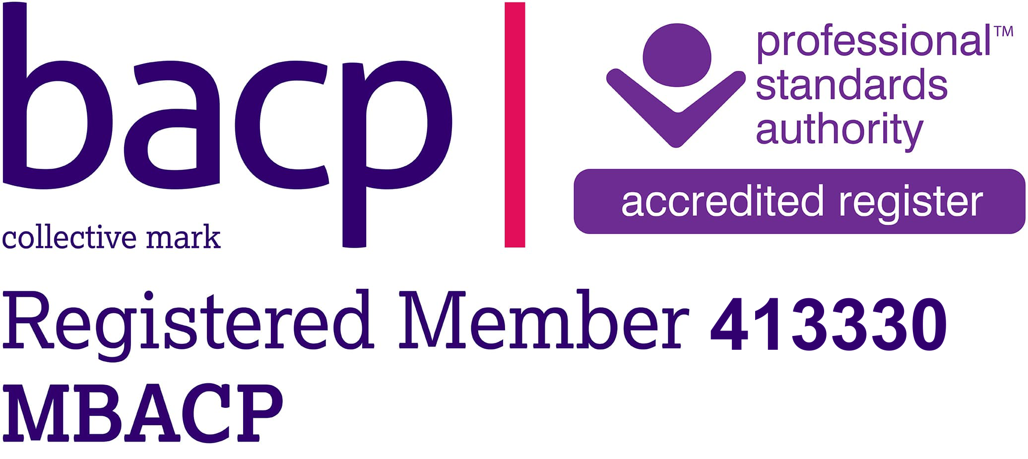 BACP Registered Member 413330 - Professional Standards Authority Accredited Register